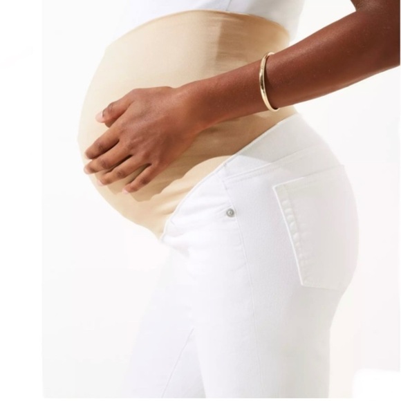 LOFT petites maternity white skinny jeans - Picture 4 of 10